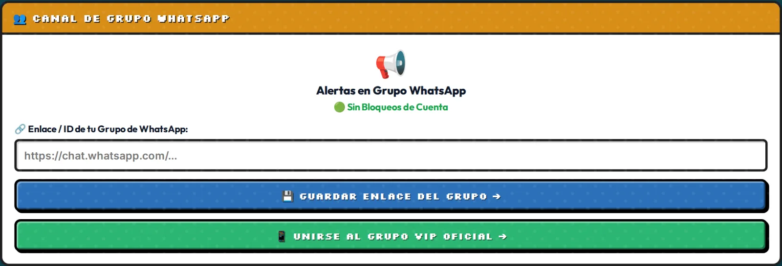 Tarjeta del canal de grupo de WhatsApp